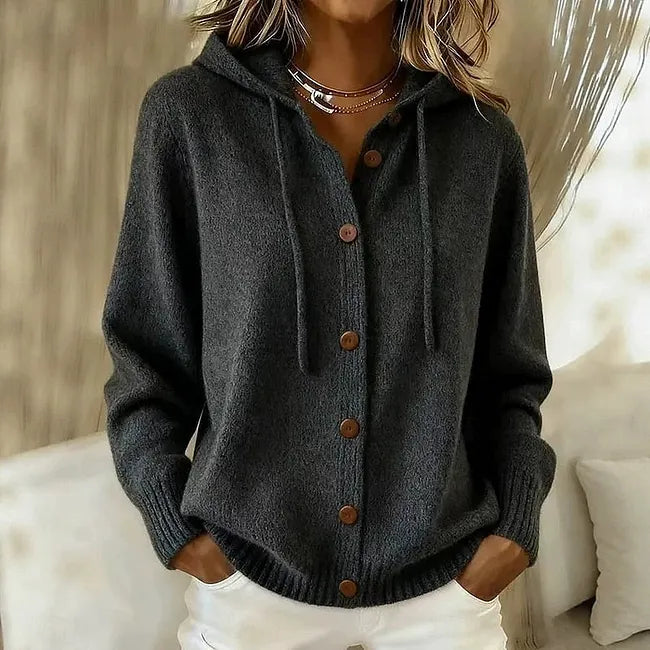 Goldie™ | Hoodie Cardigan met Knopen