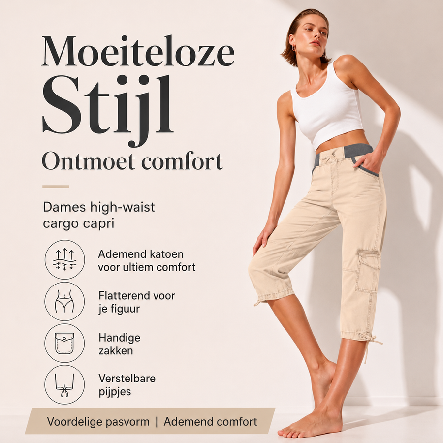 Els™ | Cargo Capri Broek Met Hoge Taille