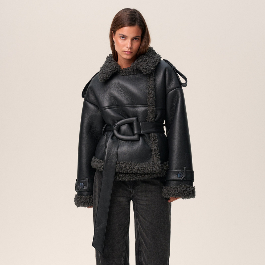 Aris™ | Chique Ceintuur Sherpa Jas