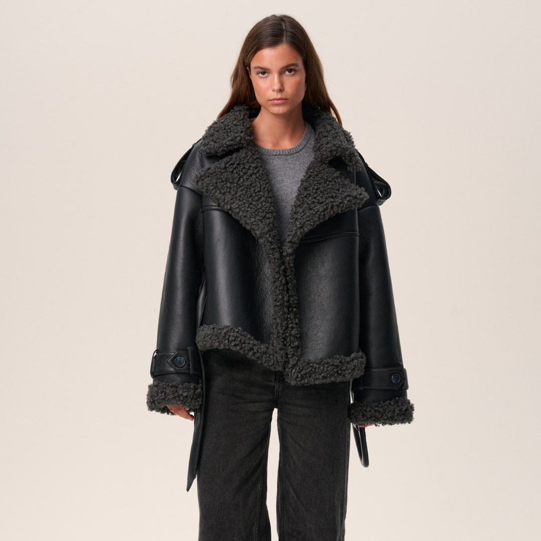 Aris™ | Chique Ceintuur Sherpa Jas