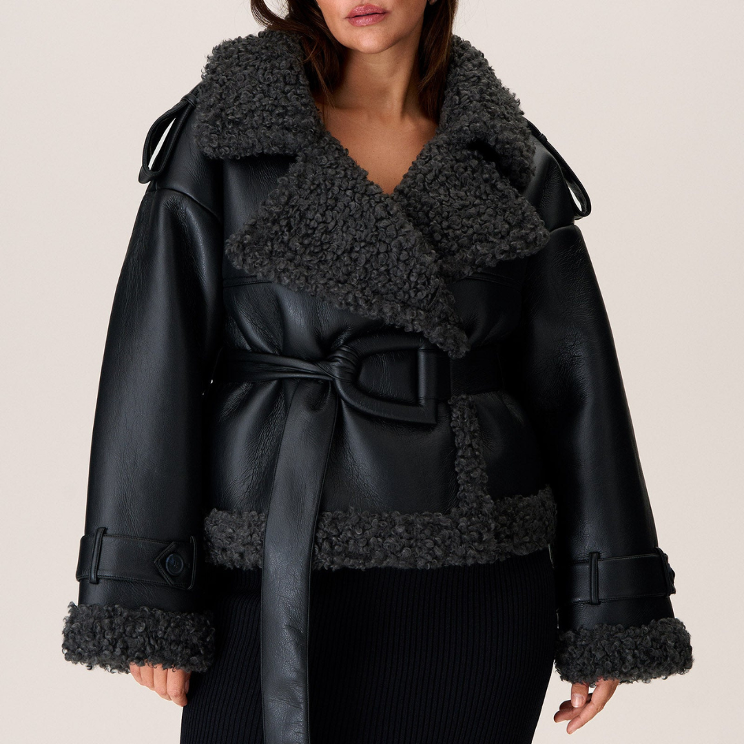 Aris™ | Chique Ceintuur Sherpa Jas