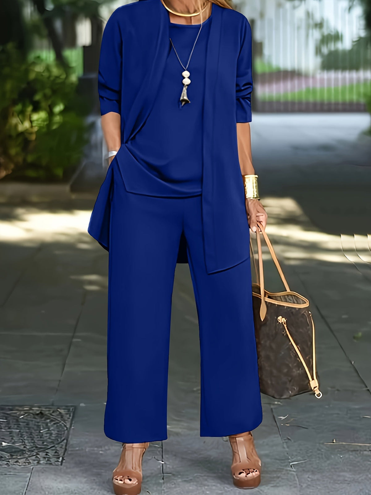 Layla | Driedelige set met watervalvest