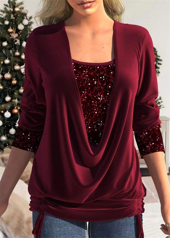 Arla™ | Moderne blouse met paillettenlaag