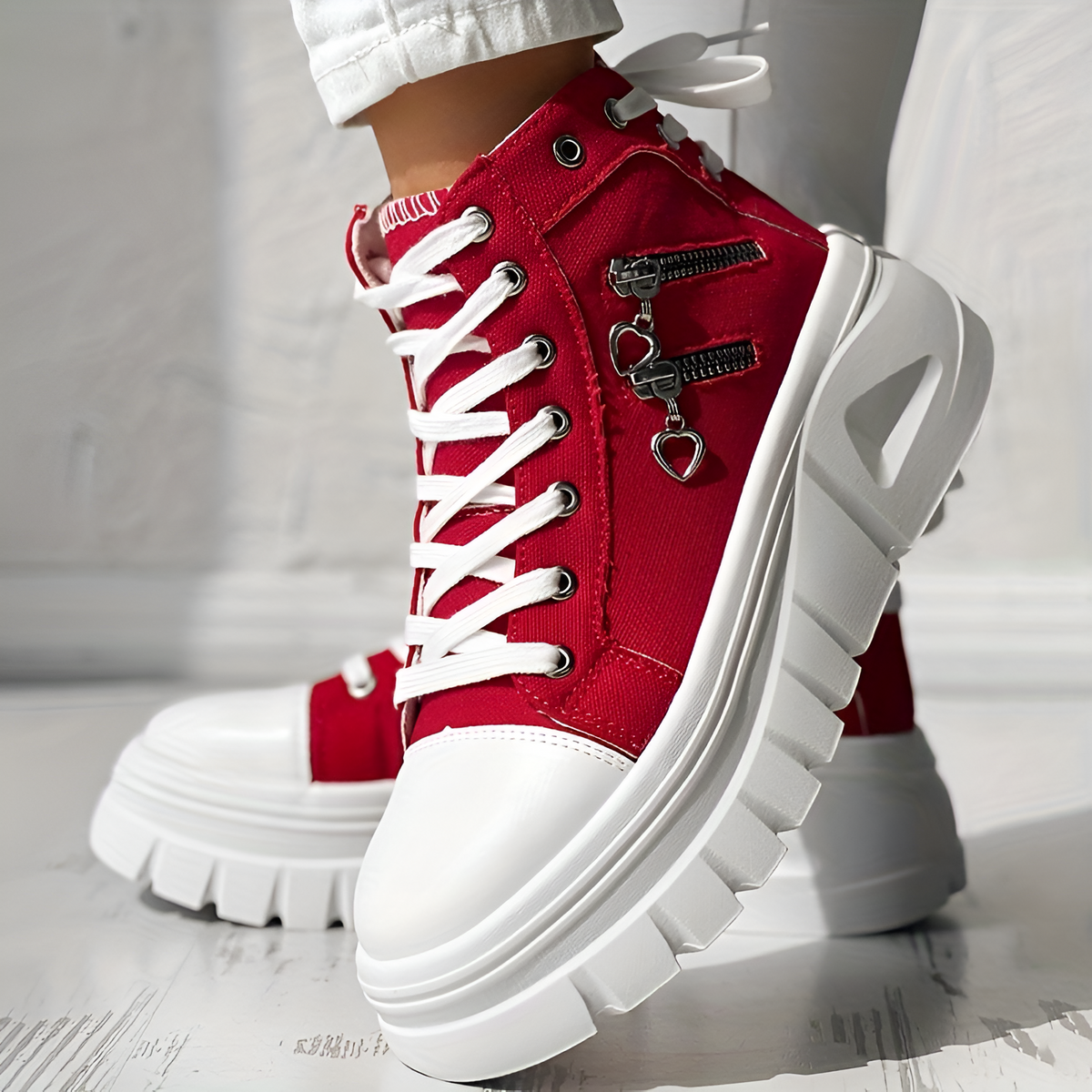 Elin™ | Orthopedische Hoge Sneakers met spijkerstof