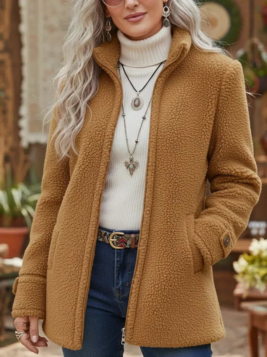 Vanessa™ | Zachte sherpa fleece jas met rits