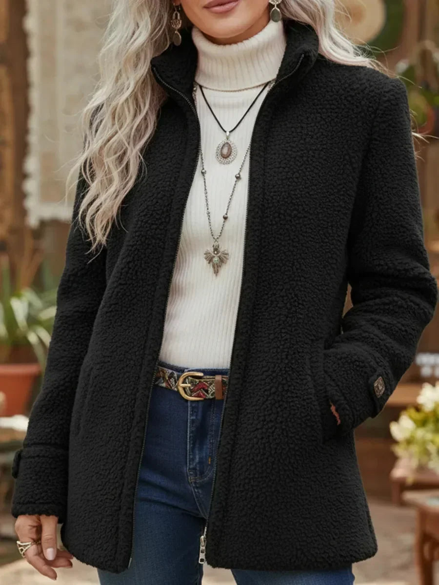 Vanessa™ | Zachte sherpa fleece jas met rits