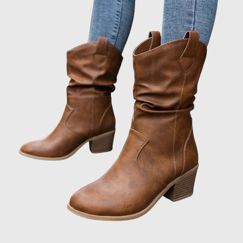 Lyona | Cowboylaarzen met blokhak
