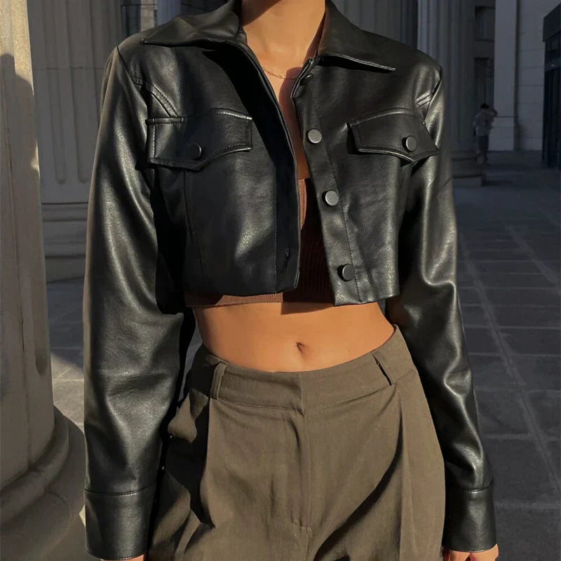 Élise™ | Elegante faux leren jas