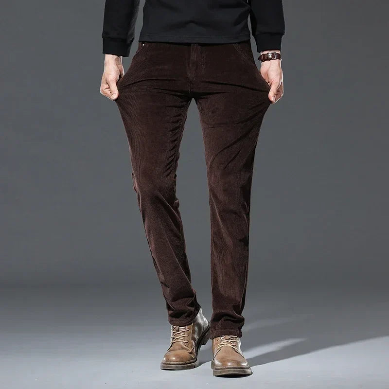 Teun | Ribcord broek met stretch
