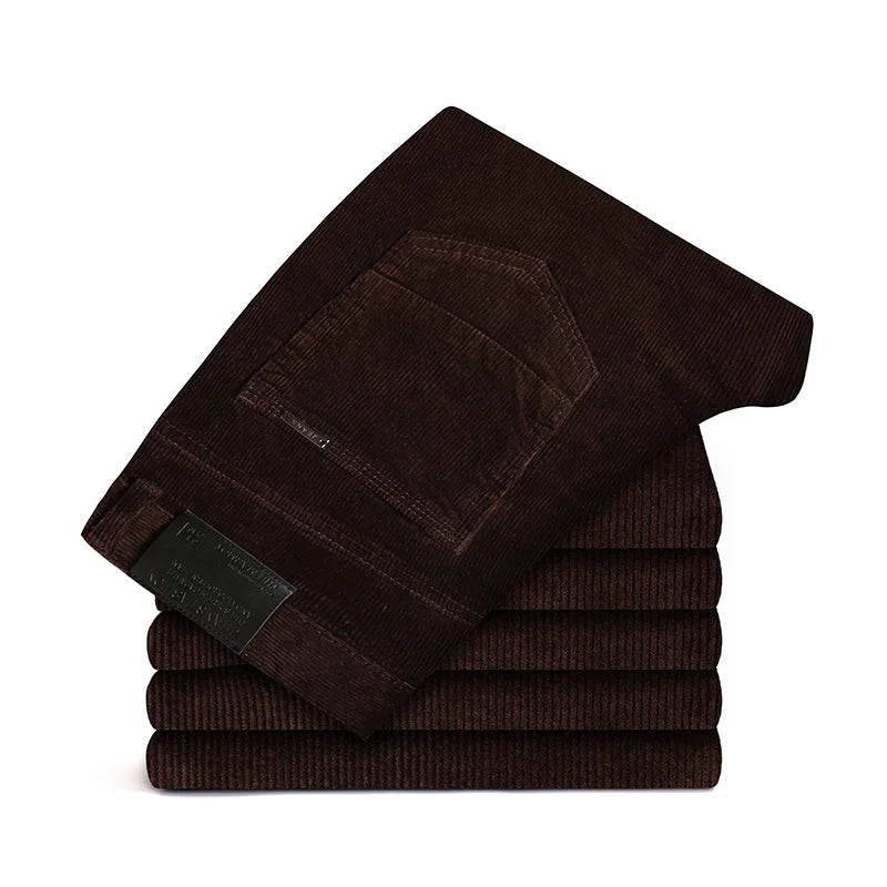 Teun | Ribcord broek met stretch