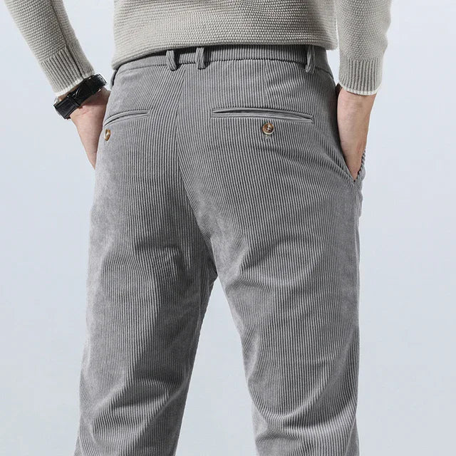 Gerard | Ribcord pantalon met bandplooi