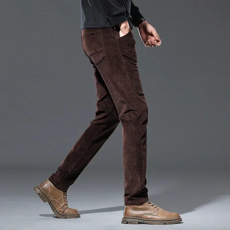 Teun | Ribcord broek met stretch