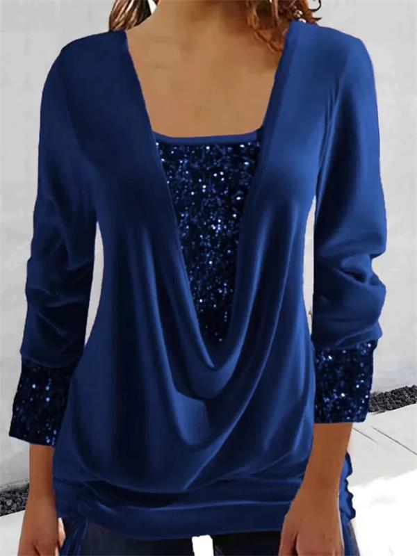 Arla™ | Moderne blouse met paillettenlaag