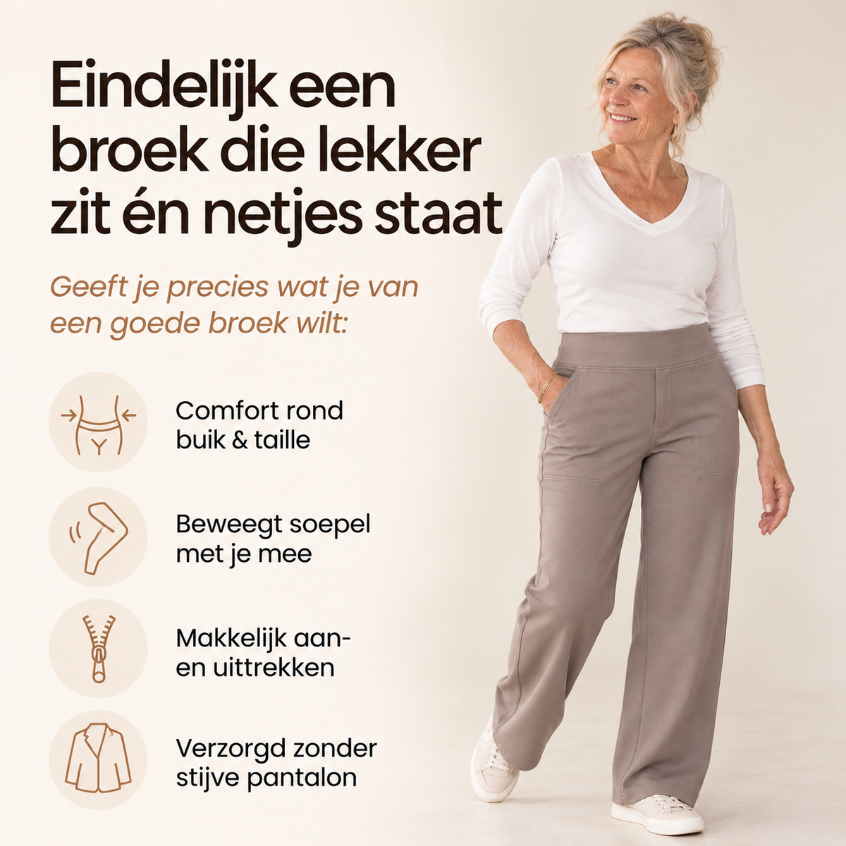 Sanne | Stretchbroek met elastische taille