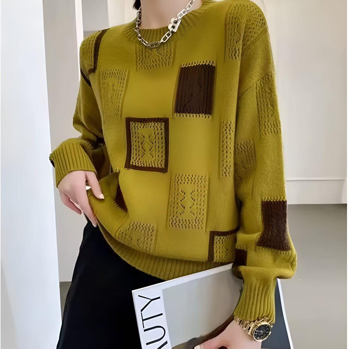 Naren™ | Moderne zachte patchwork trui