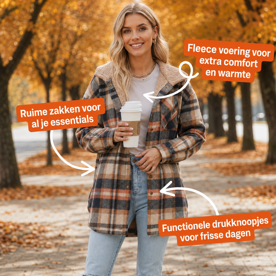 Ninon™ | Zachte Flanellen Jas Met Capuchon