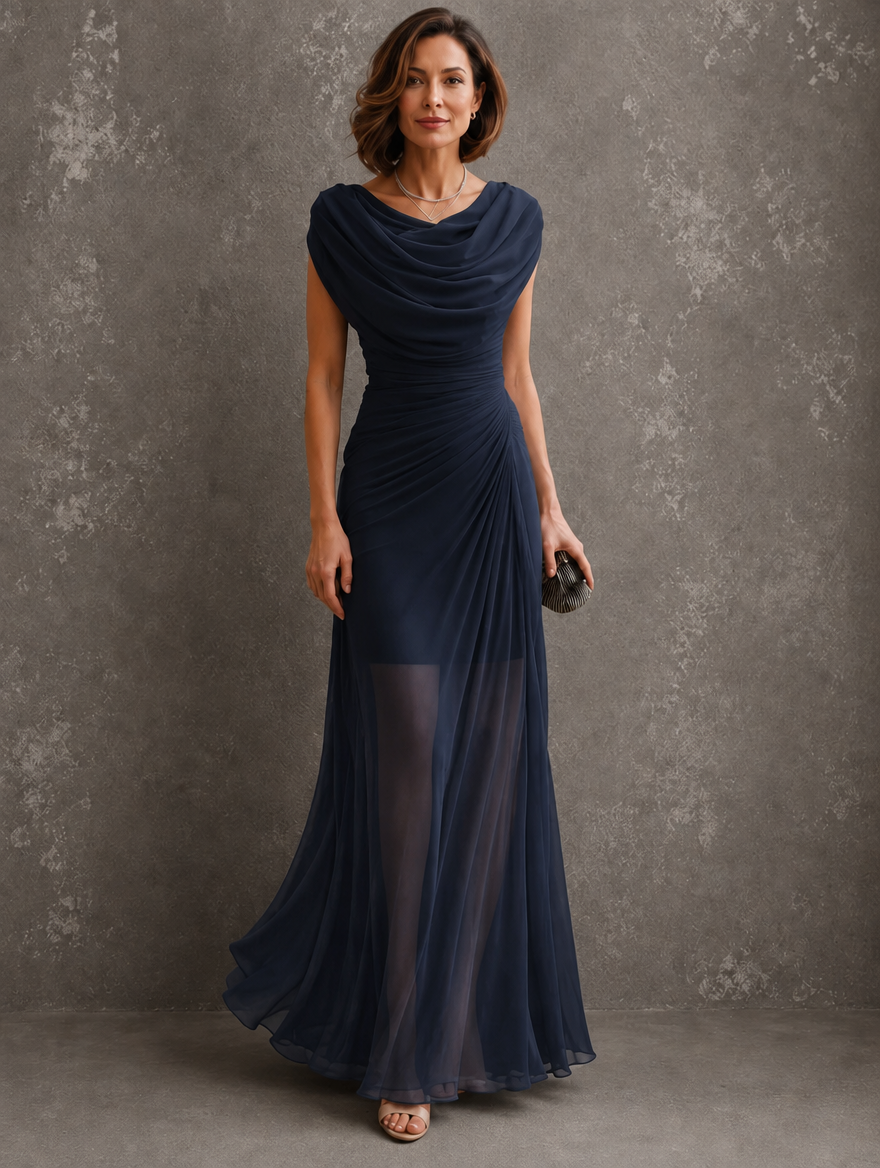 Jilliann | Gedrapeerde maxi-jurk