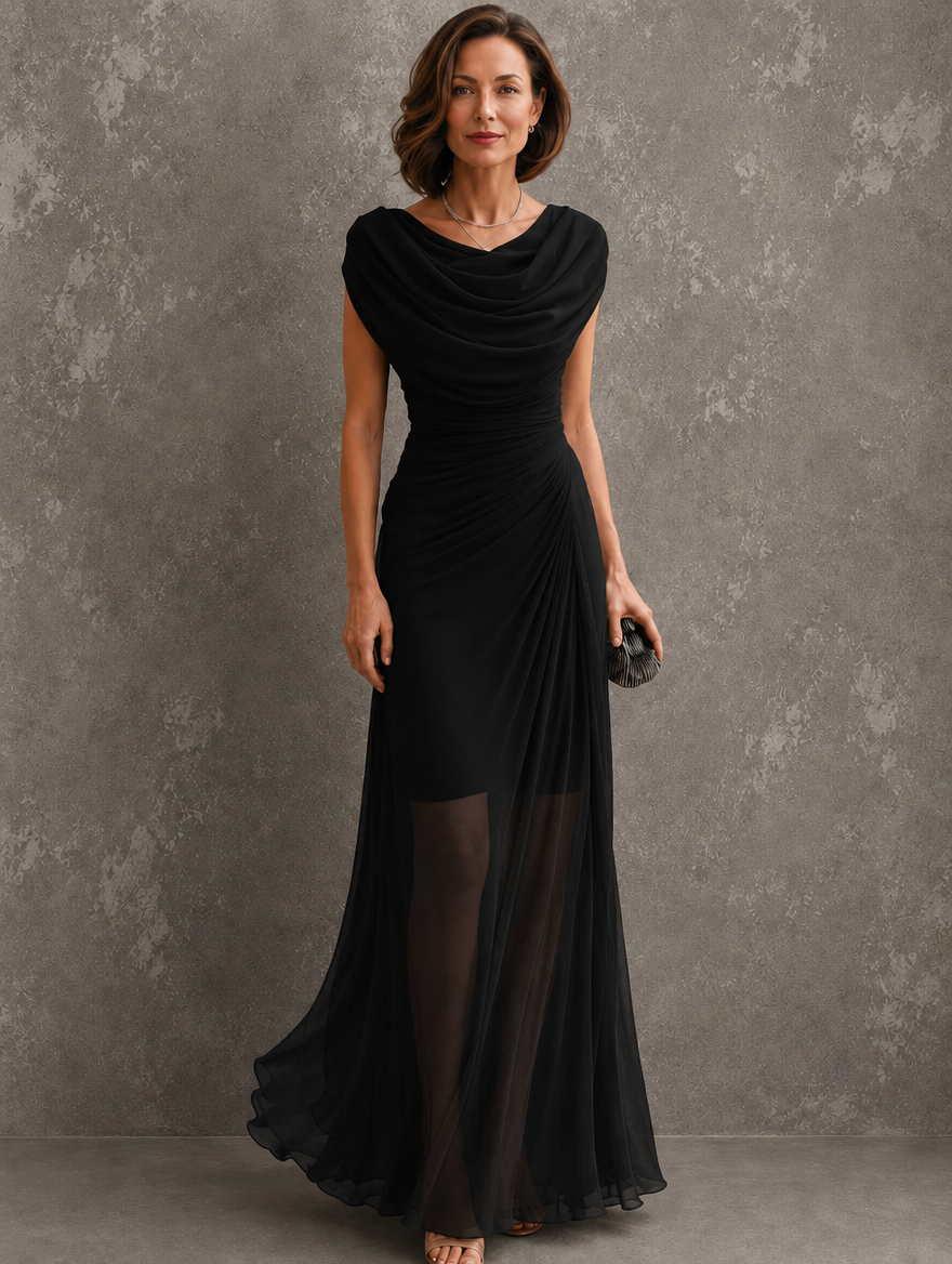 Jilliann | Gedrapeerde maxi-jurk