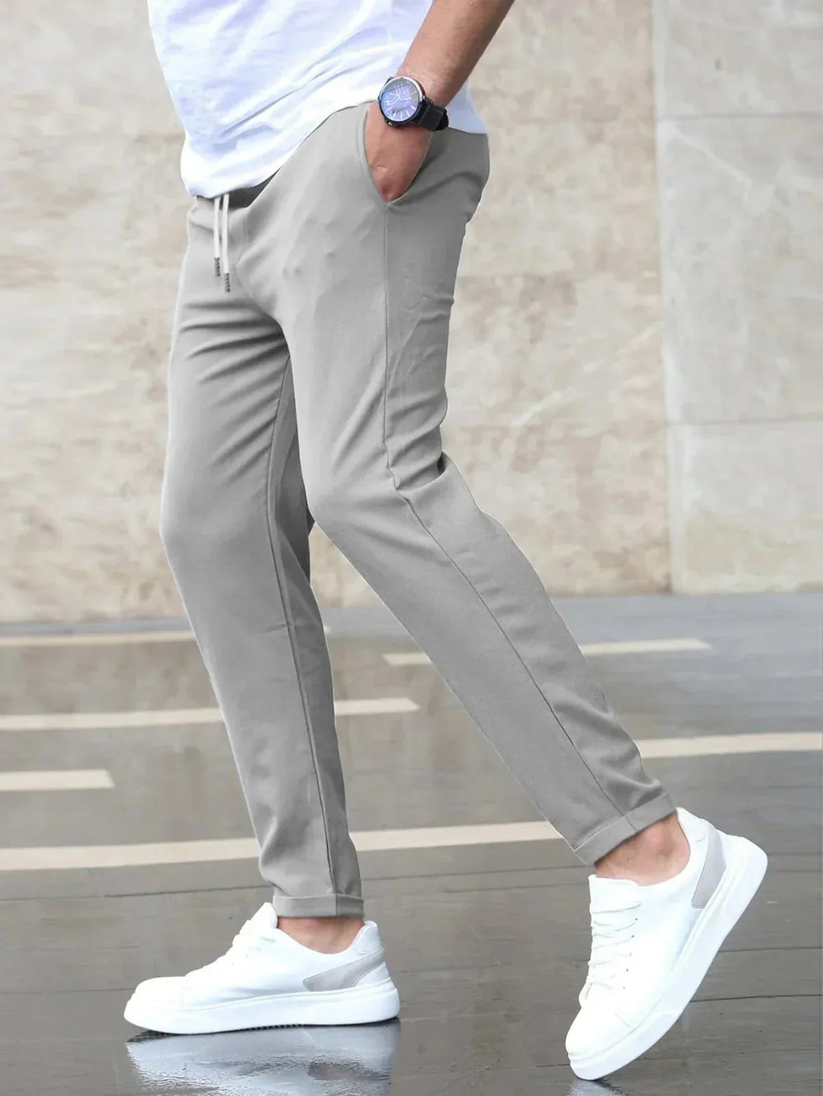 Martin | Casual broek met koordsluiting