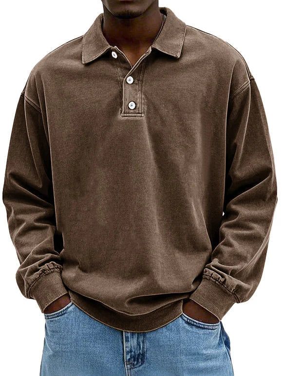 Simon | Poloshirt met lange mouw