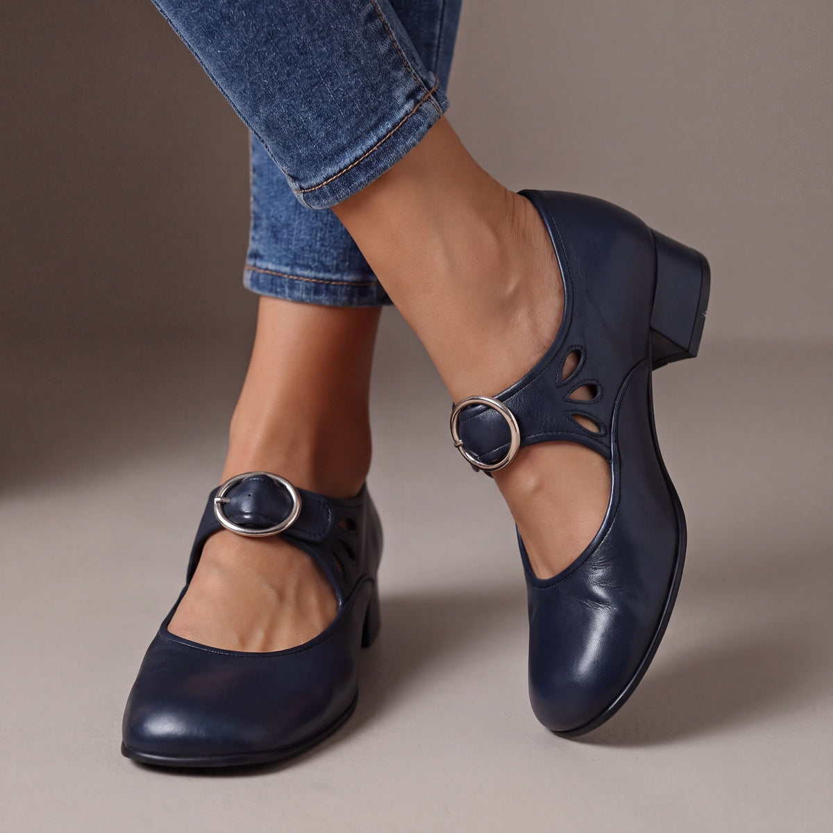 Josephine | Bandschoenen met lage blokhak